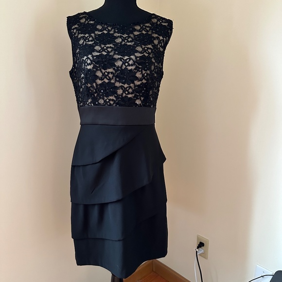 **CONNECTED APPAREL* Black x Tan Sleeveless Formal Dress NWT Size 8 - Picture 1 of 8